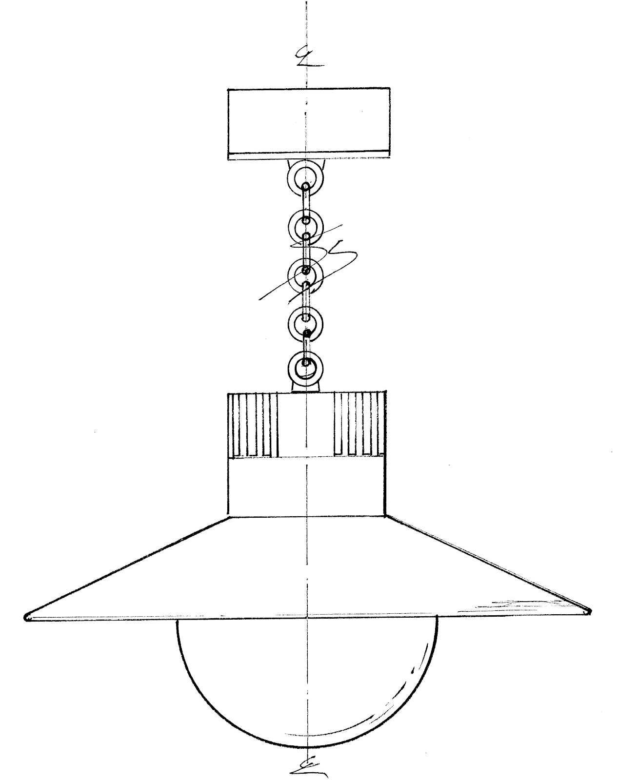 Morph - Ceiling with chain, Globe glass & Shade - Morph-C+C-GG-SBS